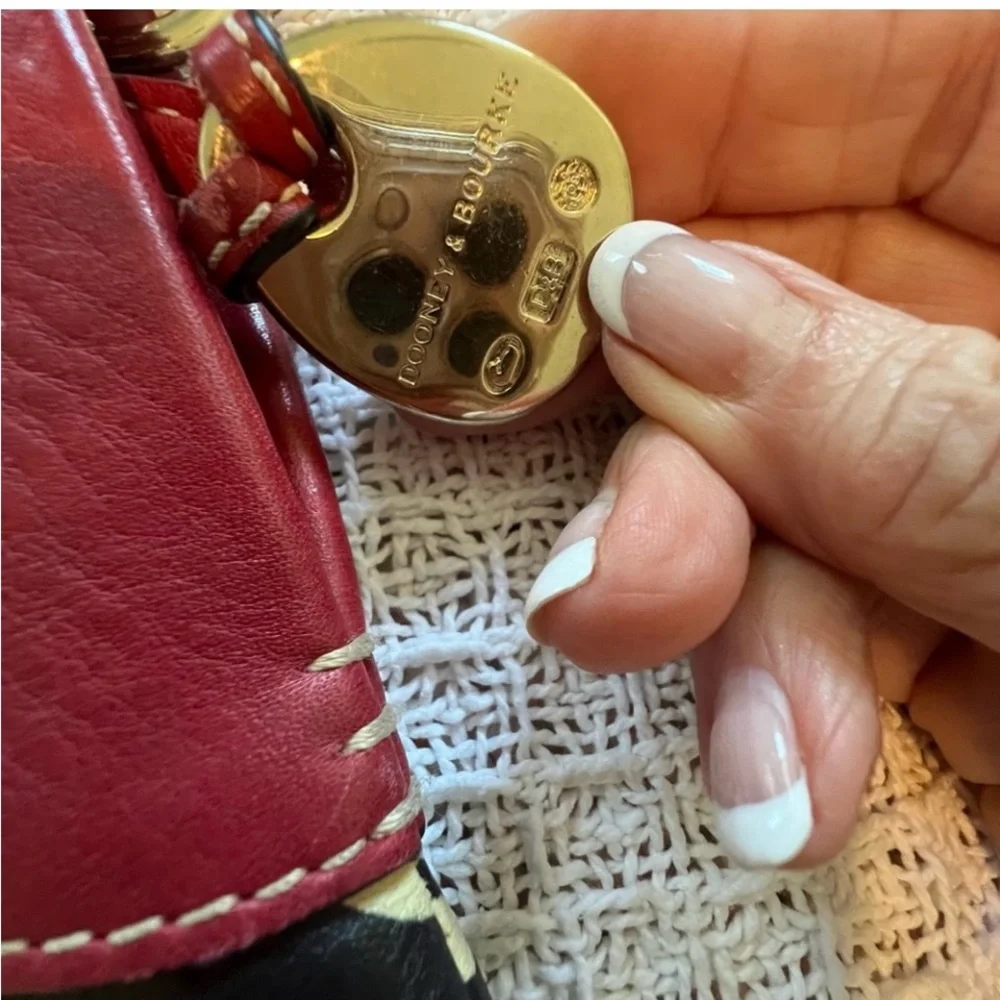 Vintage Dooney & Bourke Black and Cream Shoulder Bag with Zebra Print - Picture 10 of 14